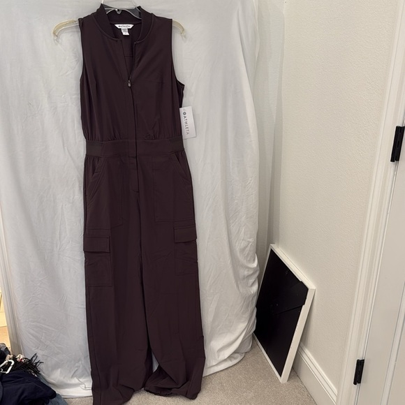 New Athleta 12 Brooklyn Utility Jumpsuit Shale Size 2 - Picture 8 of 12